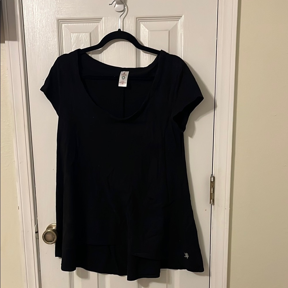 Satva Organic Black Cap Sleeve Relaxed Fit T-Shirt